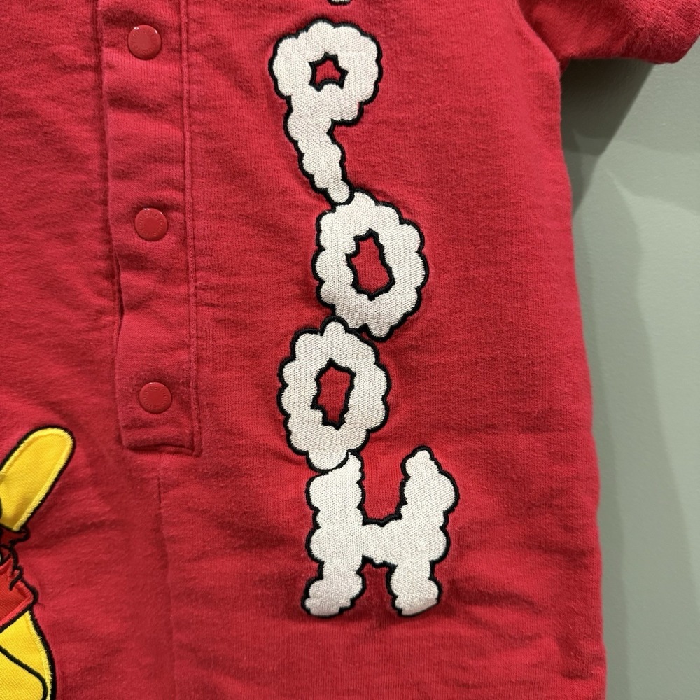 VTG 90s Y2K Disney Winnie the Pooh Romper Red Pooh Airplane Baby 18M Rare HTF - Picture 3 of 16